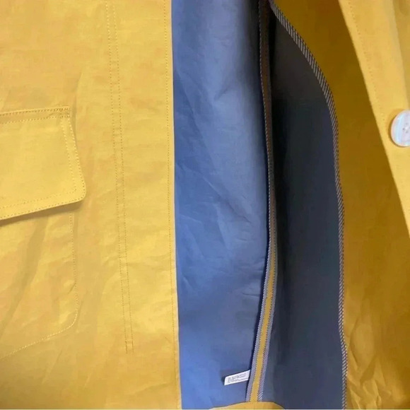 NWT Isaac Mizrahi beige corduroy collar yellow cotton rain coat jacket - Picture 5 of 16